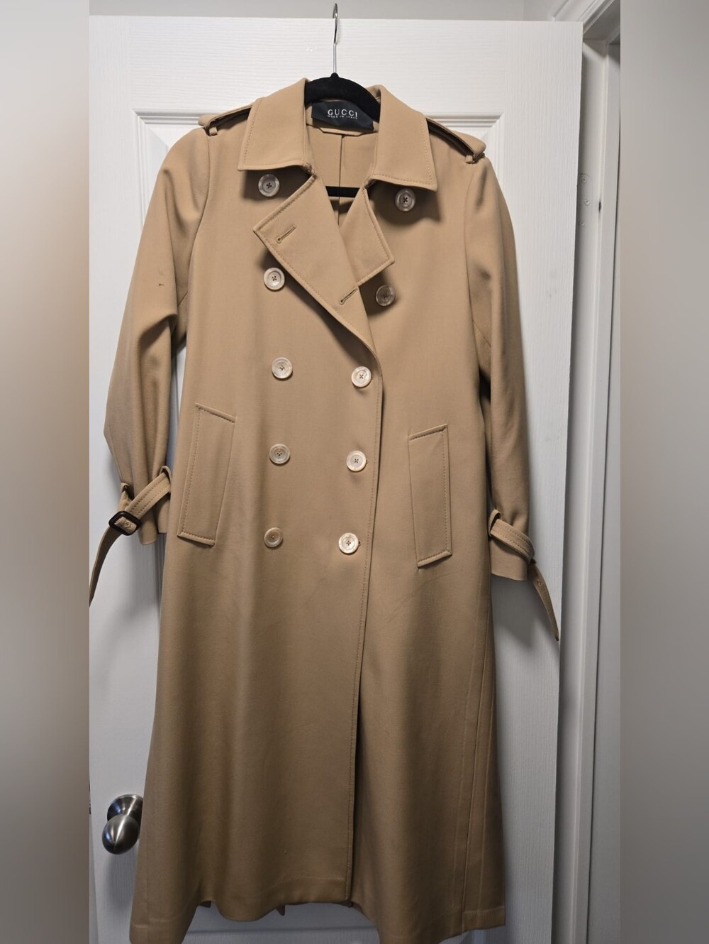 Gucci Beige Double-Breasted Trench Coat